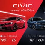 Honda Civic ราคา ตารางผ่อนค่าดาวน์รถเริ่มต้น 11,869 บาท