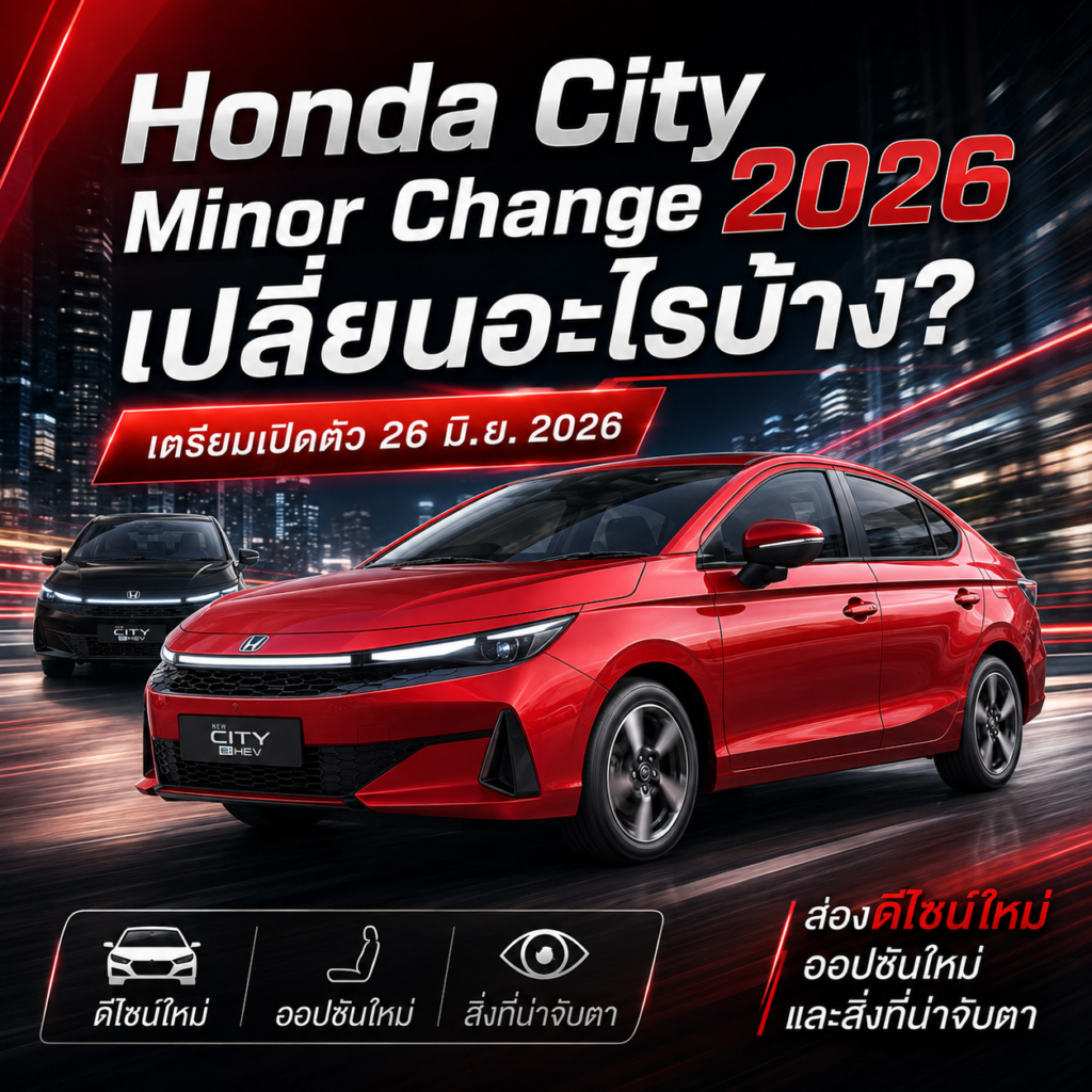 Honda City Minor Change 2026 เปลี่ยนอะไรบ้าง?
